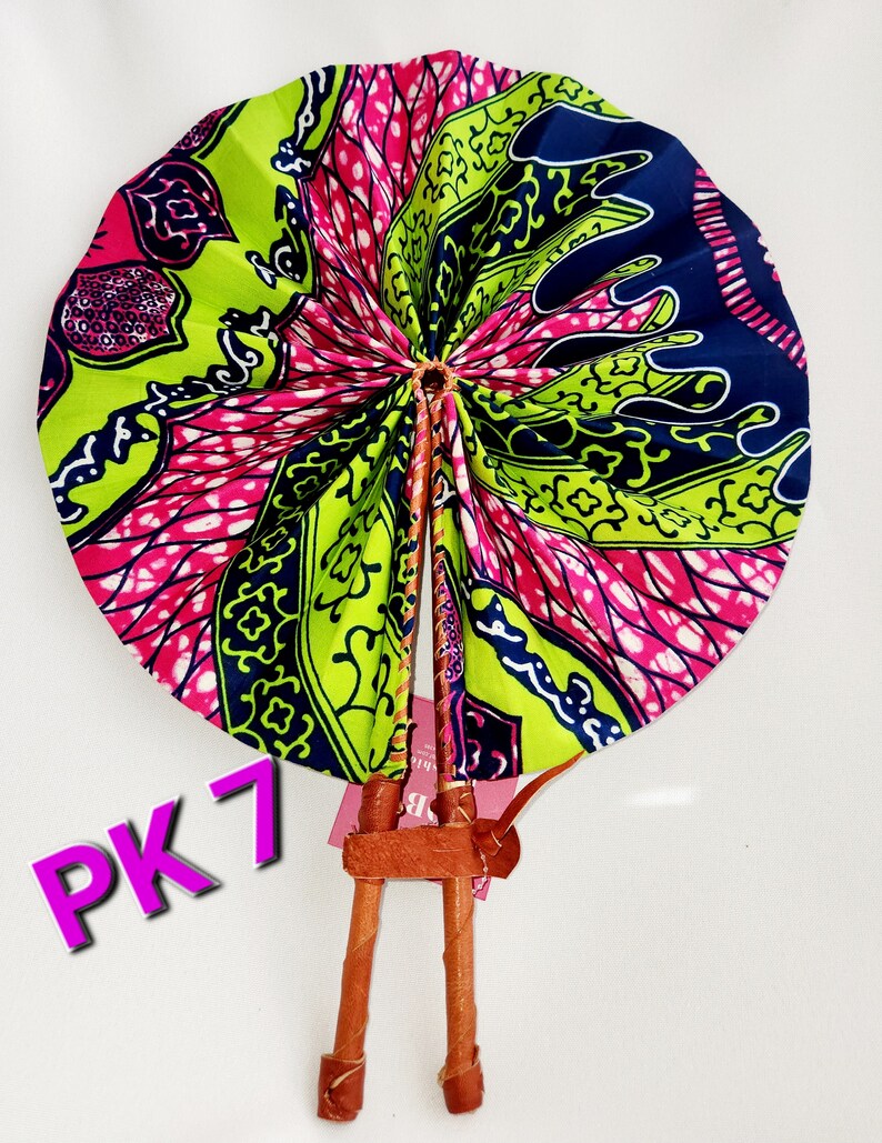 Pink & Green African print Fans