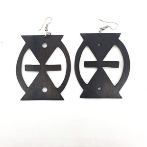 Headcrafted Adinkra symbol Wooden Earrings