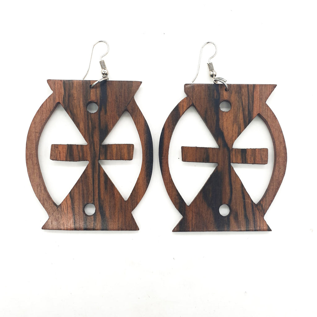 Headcrafted Adinkra symbol Earrings