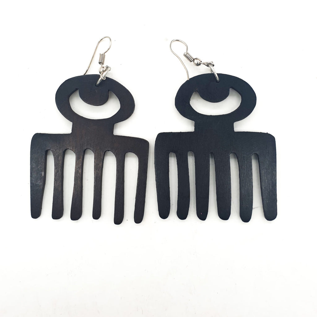 Headcrafted Adinkra symbol wooden  Earring