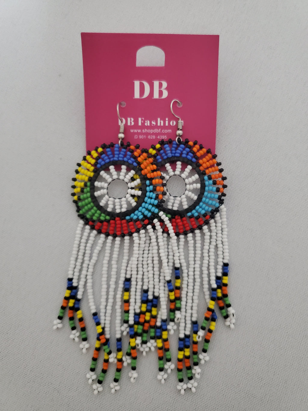 Beaded Earring-White