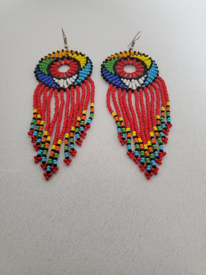 Beaded Earring-Red