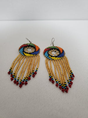 Beaded Earring-Clear Gold