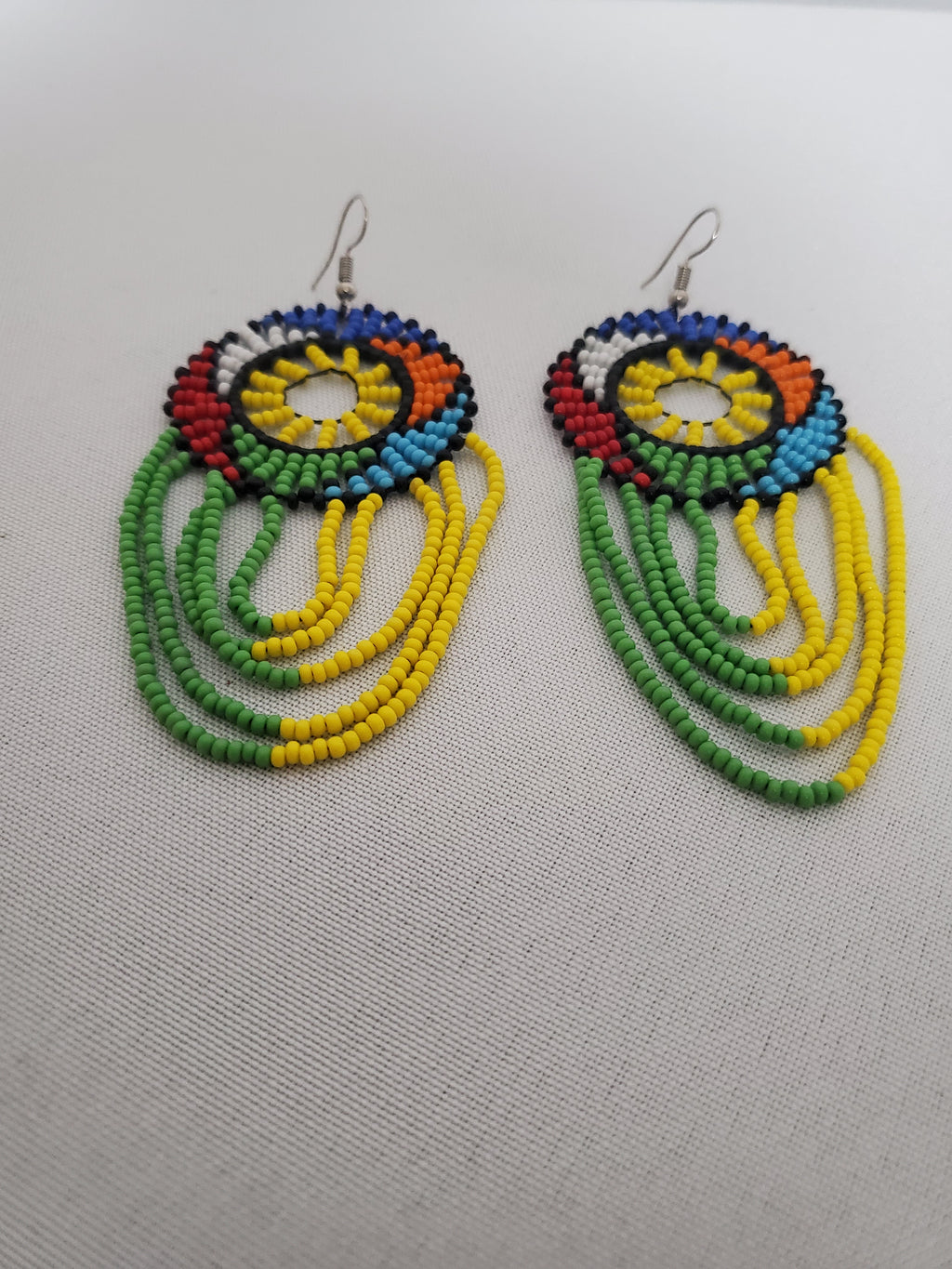 Beaded Earring-Yellow & Green