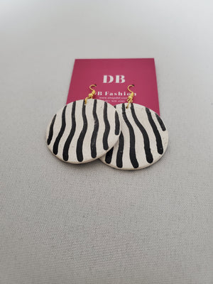 Hand painted Wooden Earring- zebra