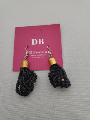 Beaded Earring- Black