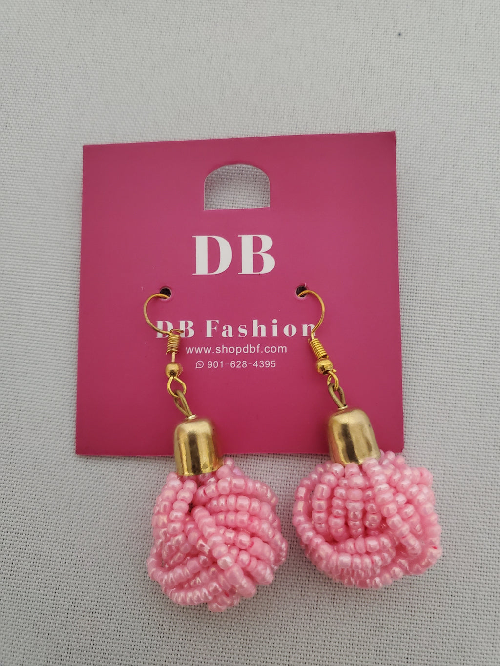 Beaded Earring-Pink