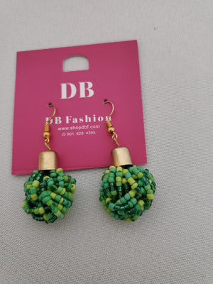 Beaded Earring- Green