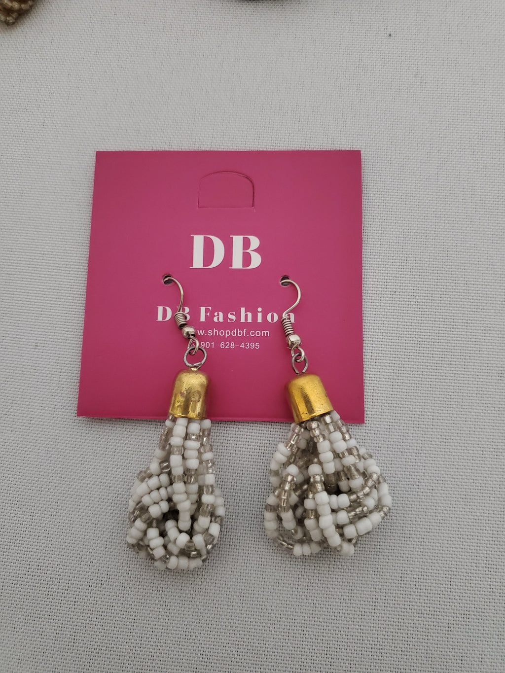 Copy of Beaded Earring-White