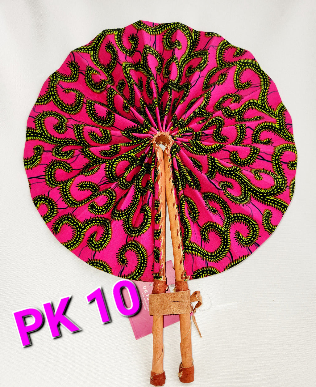 Pink & Green African print Fans