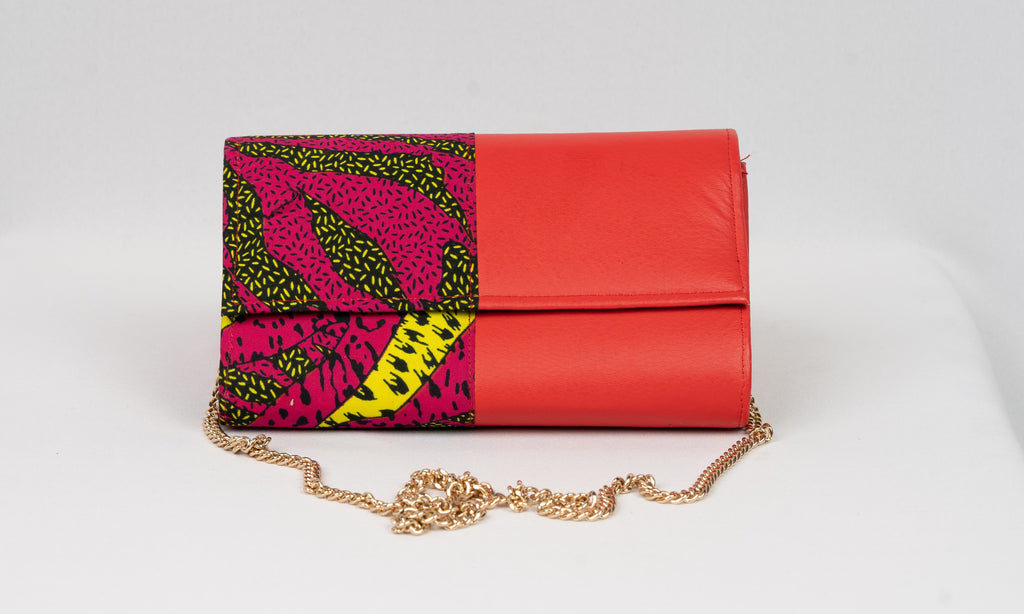 African Handmade Clutch with chain