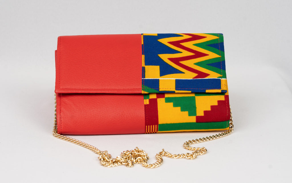 African Handmade Clutch with chain