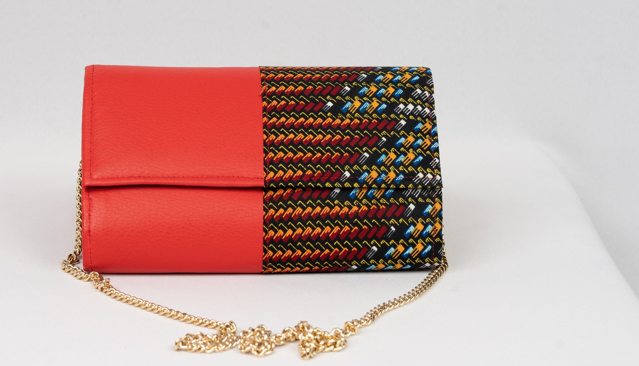 African Handmade Clutch with chain