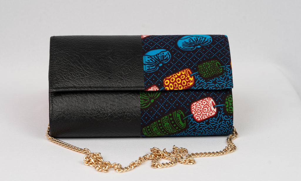 African Handmade Clutch with chain