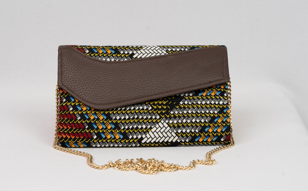 African Handmade Clutch with chain