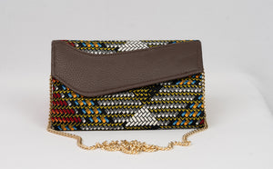 African Handmade Clutch with chain