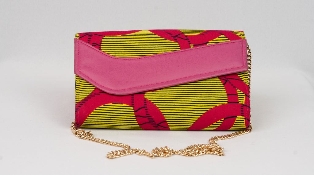 African Handmade Clutch with chain