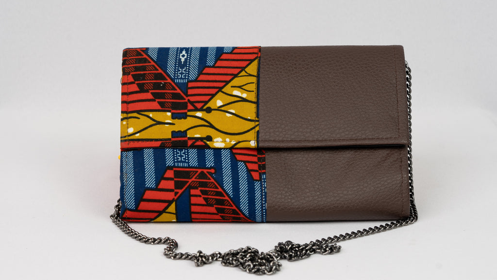 African Handmade Clutch with chain