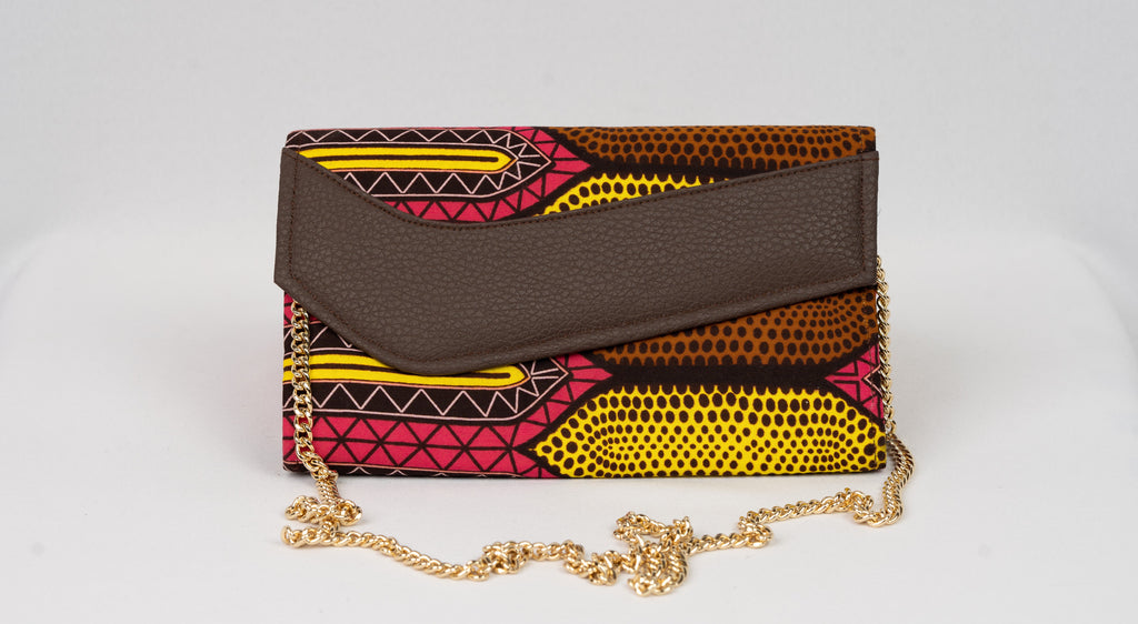 African Handmade Clutch with chain