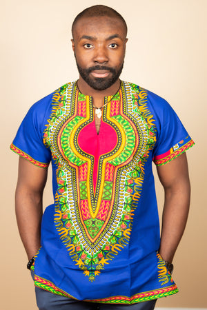 African men's short sleeve shirt