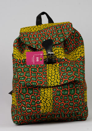 African Print Backpack