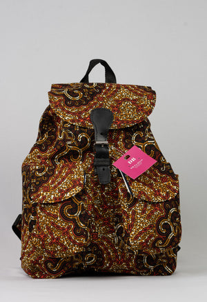 African Print Backpack