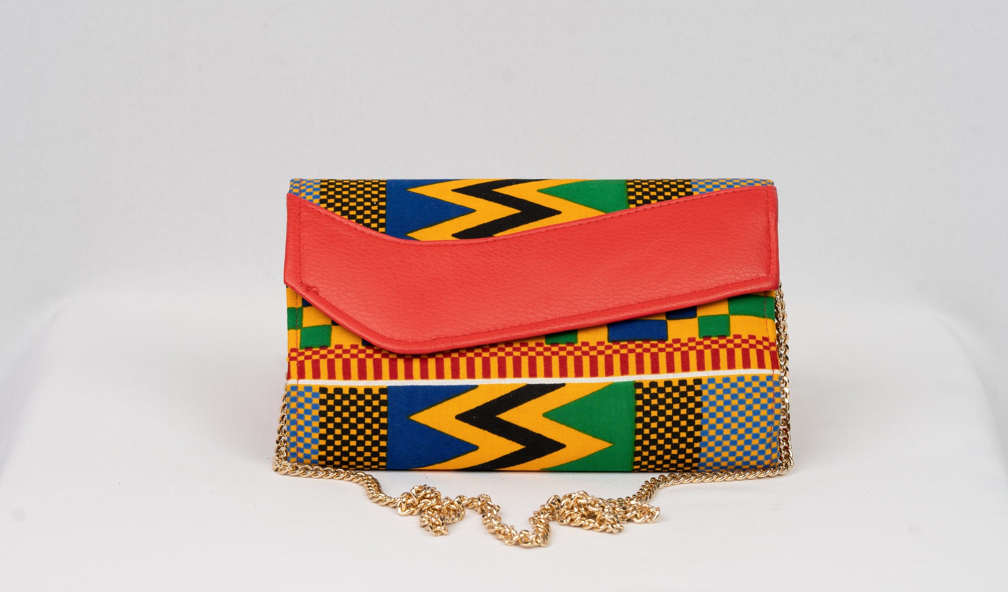 African Handmade Clutch with chain