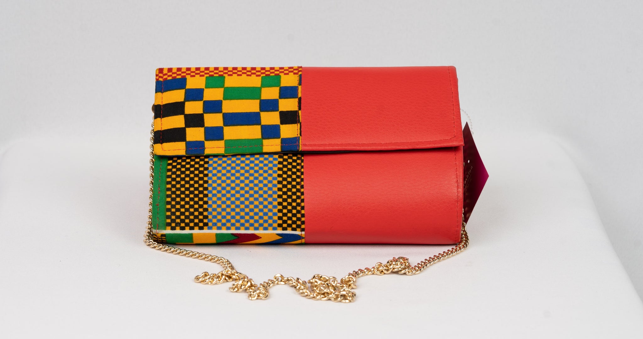 African Handmade Clutch with chain