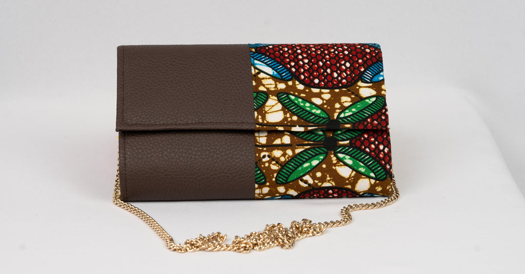 African Handmade Clutch with chain