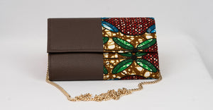 African Handmade Clutch with chain