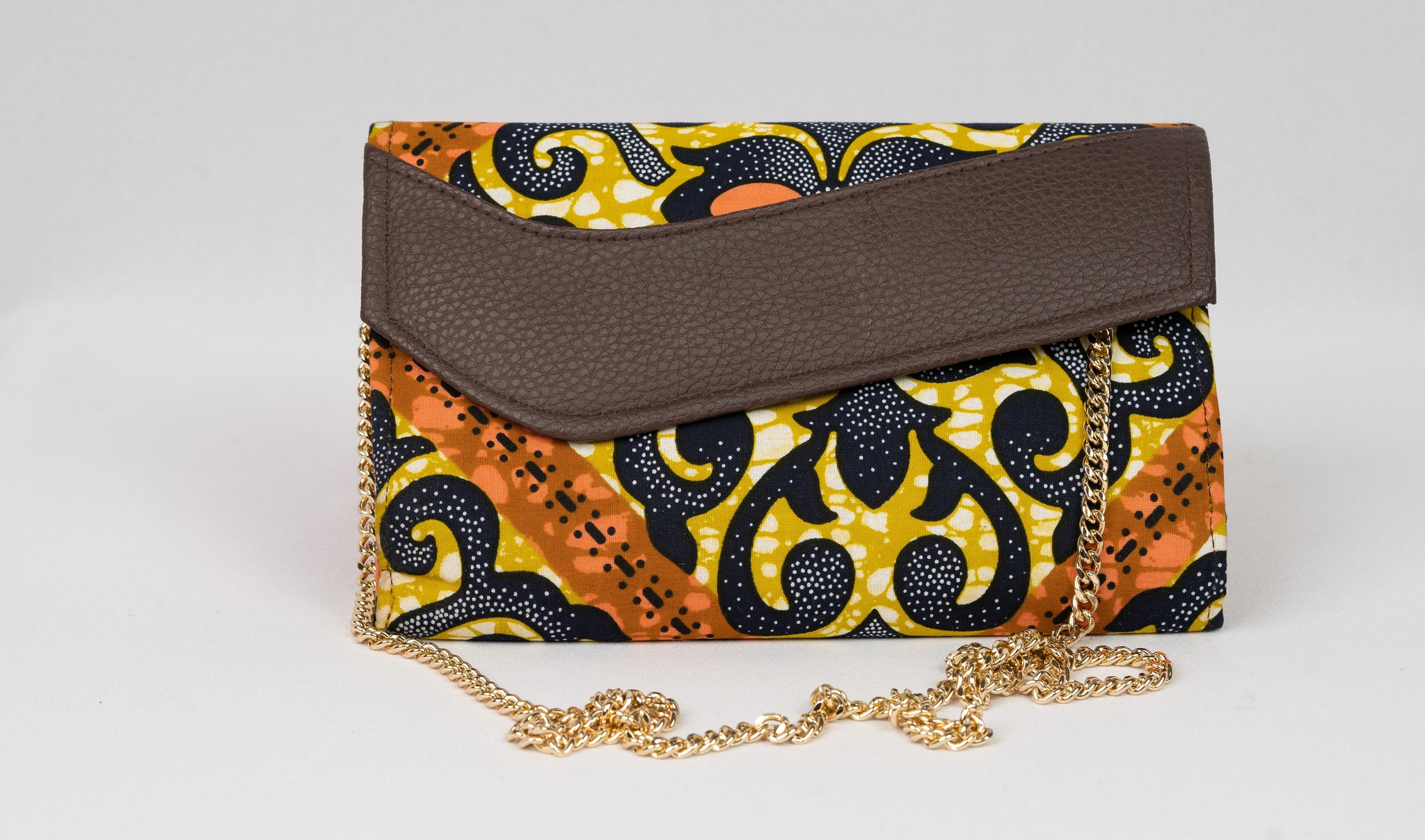 African Handmade Clutch with chain