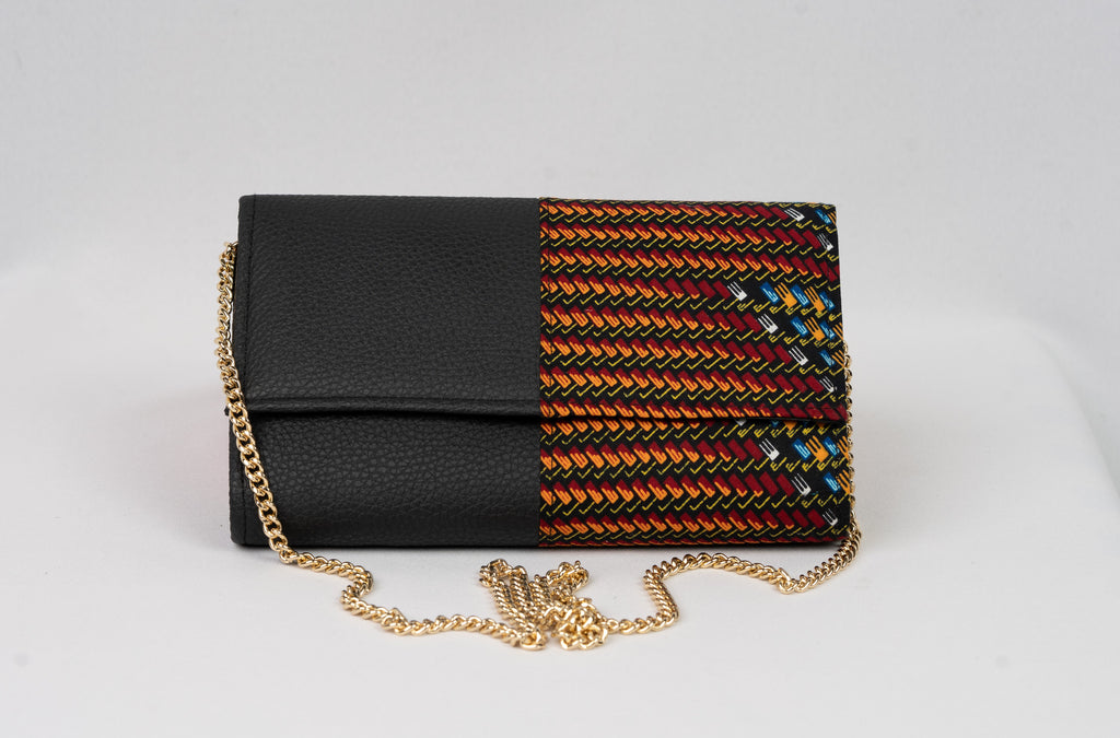 African Handmade Clutch with chain