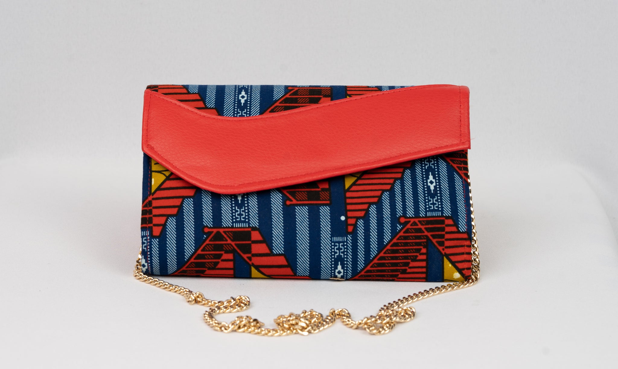 African Handmade Clutch with chain