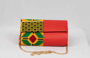 African Handmade Clutch with chain