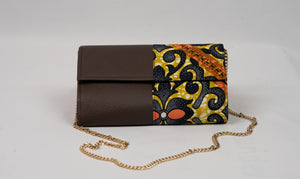 African Handmade Clutch with chain