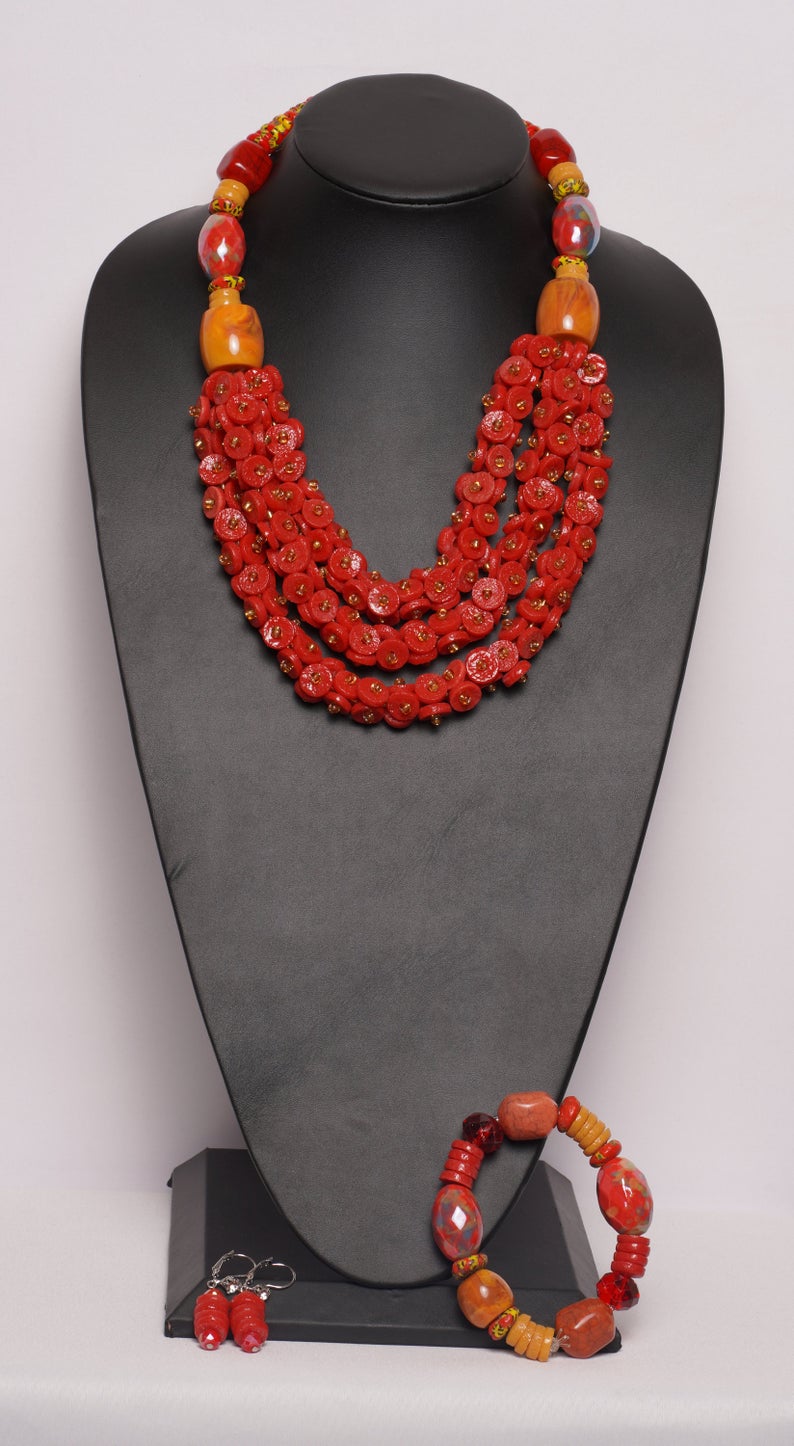 African Beaded Jewelry set