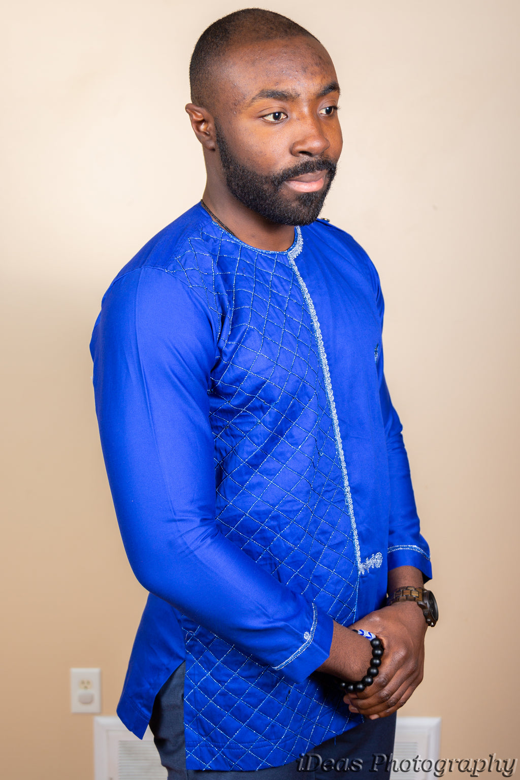 African Men's long sleeve shirt with embroidery